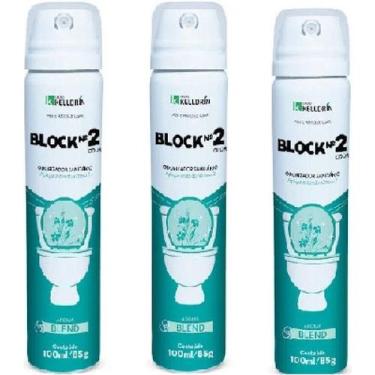 Imagem de Kit 3 Odorizador Sanitario Antiodor Kelldrin Block Nº2 100ml