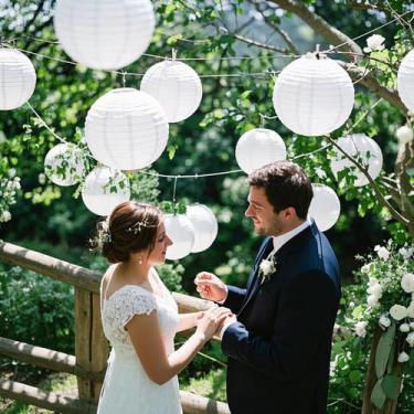 Imagem de Lanternas de papel TopAAA 12", luzes decorativas brancas, pacote com 5