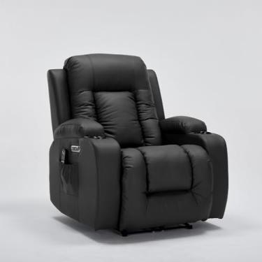 Imagem de Poltrona do Papai Reclinável Elétrica Austin com Massagem Aquecimento entrada USB/USB-C PU Preto G94 - Gran Belo