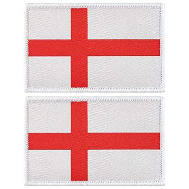 Imagem de JBCD Pacote com 2 remendos da bandeira da Inglaterra, bandeira da Inglaterra, emblema tático, emblema da bandeira do orgulho para roupas, chapéu, equipe militar