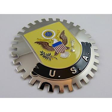 Imagem de Emblema de grade EUA com brasão de armas Águia para carro caminhão Grill Mount Bandeira americana