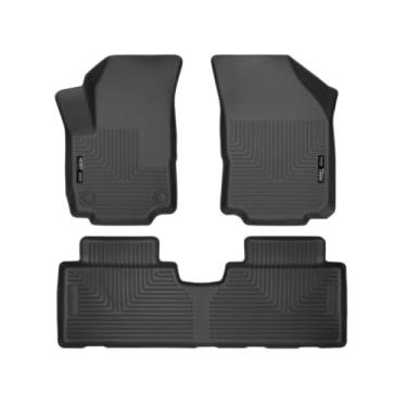 Imagem de Husky Liners Tapetes dianteiros Weatherbeater e 2º assento - Preto | 99131 | Serve para Chevrolet Equinox 2018-2022 Conjunto de 3 peças