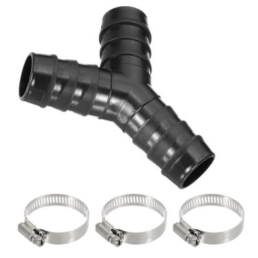 Imagem de PATIKIL Divisor de mangueira para máquina de lavar roupa, redutor tipo Y, adaptador de mangueira de dreno de máquina de lavar louça, conector de tubo dividido de três vias com 3 braçadeiras para