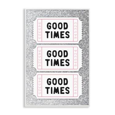 Imagem de Stupell Industries Good Times Glam Tickets Arte giclée emoldurada branca, design por Lettered and Lined, 24 x 16
