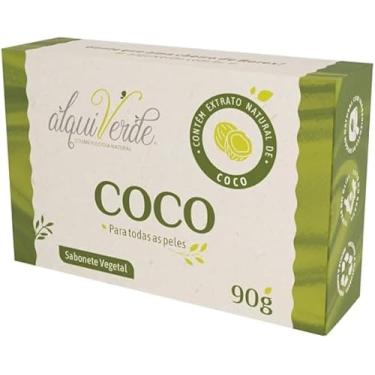 Imagem de Kit 6 Unidades Sabonete Alquiverde Vegetal de Coco 90g Natural - Hidratante Limpeza Suave Pele Macia Vegano Artesanal Sem Parabenos Óleo de Coco Nutritivo Corpo e Rosto