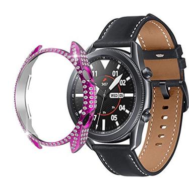 Imagem de Capa protetora rígida compatível com Samsung Galaxy Watch 3 de 41 mm e 45 mm com revestimento de policarbonato com diamantes brilhantes e cristais brilhantes para Galaxy Watch 3 (Cor 1, 41 mm)