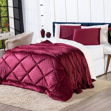 Imagem de Kit Coberdrom Encanto Manta Dupla Face QUEEN com Fronhas 03 Peças em M