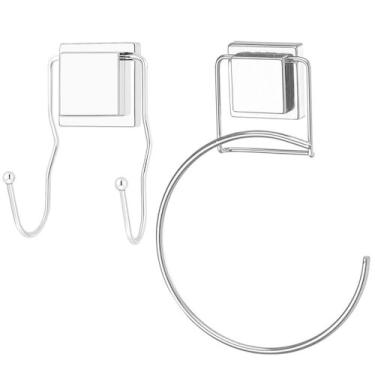 Imagem de Kit Toalheiro Argola + Gancho Duplo Com Ventosa Banheiro - Arthi