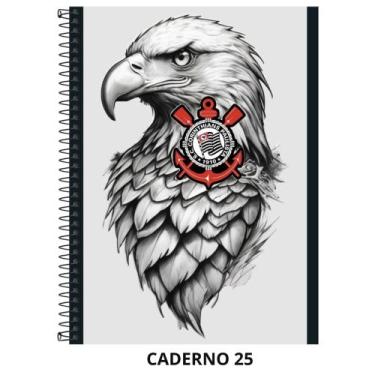 Imagem de Caderno corinthians capa dura - 1 matéria - 80 folhas - grande - Janda