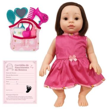 Imagem de Kit Boneca Baby Isa Loira 45cm Vinil C/ Bolsa Maternidade - Sid Nyl