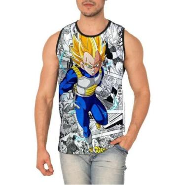 Imagem de Camiseta Regata Vegeta Dragon Ball Full Print Ref:763 - smoke, Preto, 