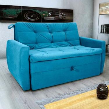 Imagem de Sofá Cama2 Lugares compacto Retratil Meg Matrix, VELUDO TURKEY PETRÓLE