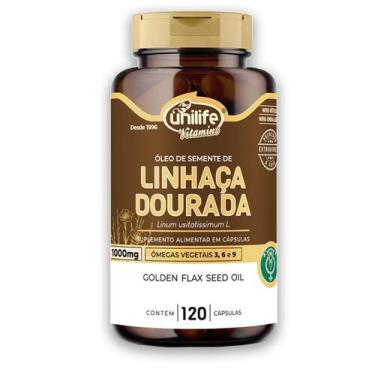 Imagem de Óleo de Semente de Linhaça Dourada Unilife 1000mg 120 Cápsulas