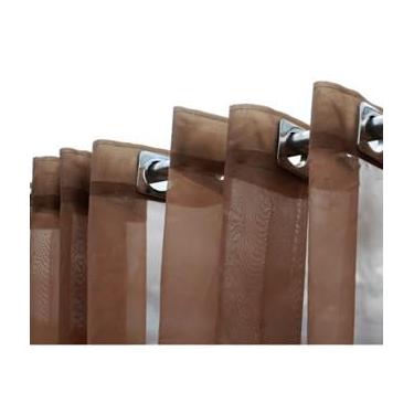 Imagem de Cortina de Para Sala e Quarto 3,00 x 2,50m com Ilhós Decorativo Transparente(Tabaco,3.00 x 1.60)