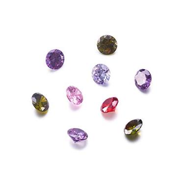 Imagem de 10 peças minúsculos cabochões de zircônia cúbica facetada 7 x 4 mm cabochão de diamante multicolorido apontado para trás cristal solto CZ gemas para arte de unhas, artesanato, brincos faça você mesmo