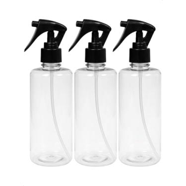 Imagem de Kit 3 Frasco Cilindrico Borrifador Preto Mini Trigger Pulverizador com Válvula Multiuso 300ml
