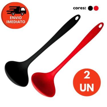 Imagem de Kit Silicone Maciço Jogo Colher Arroz Espátula Raspadora Pão Duro Bate