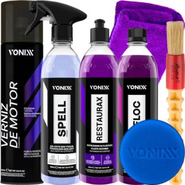 Imagem de Kit Shampoo V-Floc Selante Spell Verniz de Motor Restaurax Vonixx
