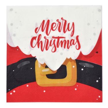 Imagem de Guardanapo de Papel Cinto Papai Noel Colorido