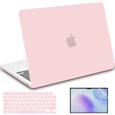 Imagem de B BELK Compatível com MacBook Air 13 polegadas 2025 2024-2022 capa M4 M3 M2 modelo A3240 A3113 A2681, capa rígida protetora para laptop MacBook Air 13,6 polegadas + capa de teclado e protetor de tela