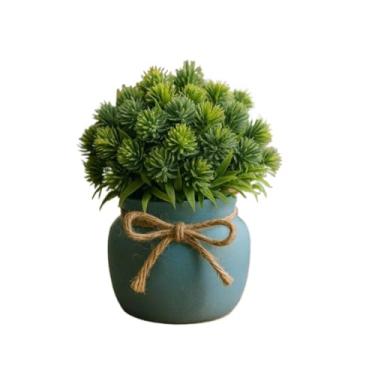 Imagem de Planta Artificial Verde 10x10x15cm - Vaso Decorativo para Sala, Escritório e Mesa