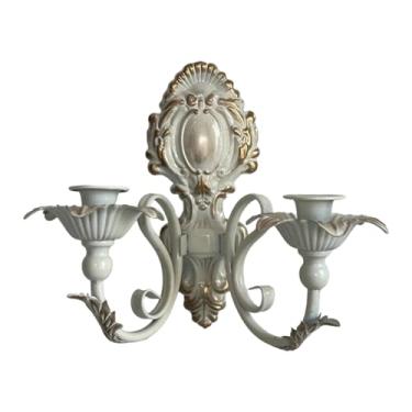 Imagem de Kuntesetty Castiçal de Parede Decorativo, Suporte para Vela, Candelabro de Ferro para Sala de Estar, Sala de Jantar, Bar, Branco, Tamanho real