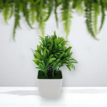 Imagem de Generic 1 peça de plantas artificiais de bambu da sorte planta artificial verde 12 x 12 x 18 cm