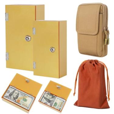 Imagem de Caixa de dinheiro de acrílico para jogadores grande + mini, brilhante brilhante ouro vencedores banco para cassino, controle de jogador, compacto portátil seguro organizador de dinheiro cofre com 2