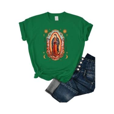 Imagem de Camiseta Casual De Verão Feminina Com Estampa De Nossa Senhora De Guad