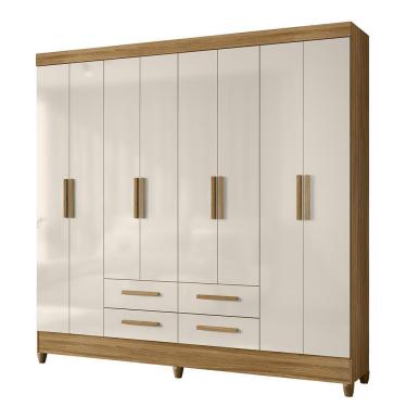 Imagem de Guarda Roupa Florida Quarto Casal Com 8 Portas E 4 Gavetas Freijo/off White Freijo/off White