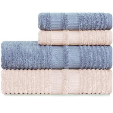 Imagem de Jogo de Toalhas 4 Peças Banhão e Rosto 100% Algodão - Brisa - Karsten,