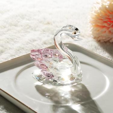 Imagem de Enfeite de mesa de centro de mesa com estampa de cisne de cristal brilhante