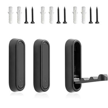 Imagem de 3 ganchos de parede dobráveis, suporte de parede dobrável preto, ganchos de roupas multiuso resistentes para pendurar toalhas, chapéus, mochilas, chaves, adequado para armário, quarto, banheiro, sala