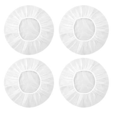 Imagem de 4 peças de plástico à prova de pão, tampa elástica de pote de massa de fermento, tampas de lata de conservação de alimentos transparentes e frescas, placas de armazenamento de alimentos para massa