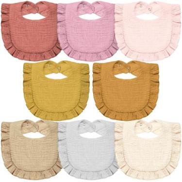 Imagem de Babadores Muslin Baby Bibs Lictin, pacote com 8 bandanas, babando, alg