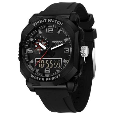 Imagem de Relógio Digital Masculino Dual Display Esportivo À Prova D `Água Impermeavel 5atm