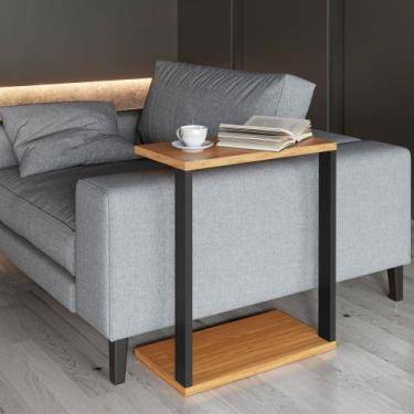 Imagem de Mesinha Lateral para Sofá ou Poltrona Estilo Industrial 100% MDF F36 P