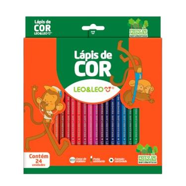 Imagem de LÁPIS DE COR DE MADEIRA 24 CORES SEXTAVADO LEO&LEO