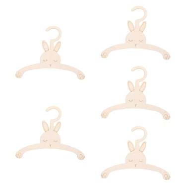 Imagem de FytStycale Conjunto de 5 Peças - Cabides de Roupa Feitos de [material], Organizador de Cabides para Roupas de Recém-nascidos (meninas), Leve, Coelhinho
