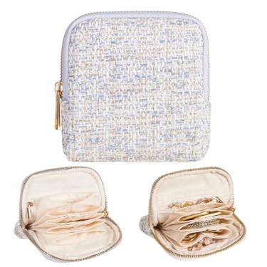 Imagem de Enthralite Estojo de joias de viagem para mulheres: caixa pequena para colar de brinco de anel - Mini organizador para mulheres de 15 a 45 anos (azul)