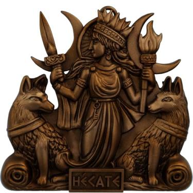 Imagem de Estátua Hecate - Deusa grega - Alto Relevo - Versão 8 (Cor Cobre Antigo)