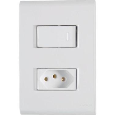Imagem de Conjunto 4 X 2 Com 1 Interruptor Simples 10a 250v E 1 Tomada 2p+t 20a 250v Liz Branco - Tramontina