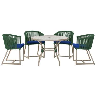 Imagem de Mesa Com 4 Cadeiras E Noronha Estofado 10 Trama Original Verde