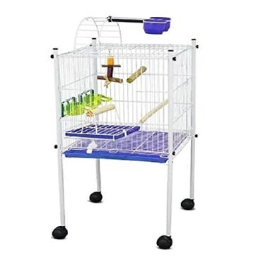 Imagem de Viveiro Caçulinha Completo para Calopsita e Pássaros Semelhantes Branco e Azul…