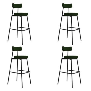 Imagem de Banqueta Alta Stout Ae: 100 / Aa: 75cm C/04 Un. Bqst7510.4 Verde Musgo City Verde Musgo City