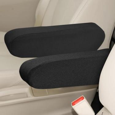Imagem de HQRNYP 2 peças de capas de apoio de braço do assento dianteiro do carro, protetor de apoio de braço de assento automático, tampa de console central de substituição direta, capa de descanso de braço de