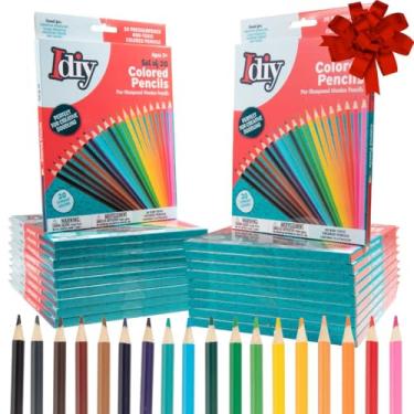 Imagem de Caixas a granel para lápis de cor – 20 cores vibrantes por conjunto, 20 pacotes (400 unidades) – pré-afiadas, testadas com segurança para crianças, professores, aula de arte, projeto de artesanato de