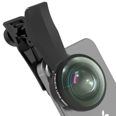 Imagem de Veedzoens Lente olho de peixe de 8 mm 220° para smartphone iPhone Android, compatível com gaiola de telefone SmallRig NEEWER, com clipe de lente universal de telefone de rosca de 17 mm e bolsa
