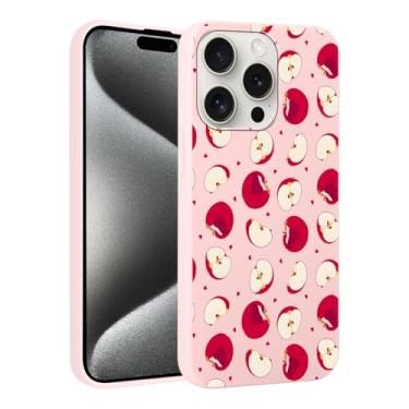 Imagem de FBHGLOA Capa de telefone para iPhone 15 Pro Max de 6,7 polegadas linda estética Apple Love Collage capa de telefone com estampa criativa de frutas mordidas capa de telefone macia e fina capa protetora