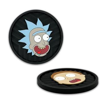 Imagem de NJECT Porta-copos de silicone texturizado 3D oficialmente licenciado Rick & Morty Automotive (6,5 cm de diâmetro) | Ajuste universal para todos os carros, caminhões, SUVs e mais | Antiderrapante